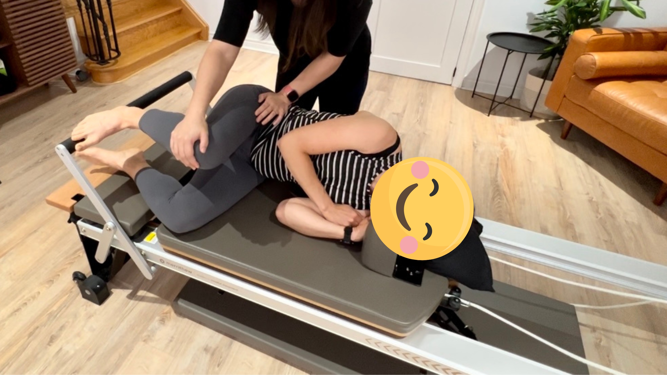 Reformer rehab in side lying for squat mechanics